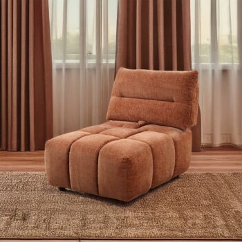 Loanna Moludar – Armless Chair in Coral Red Chenille LV04050 By ACME