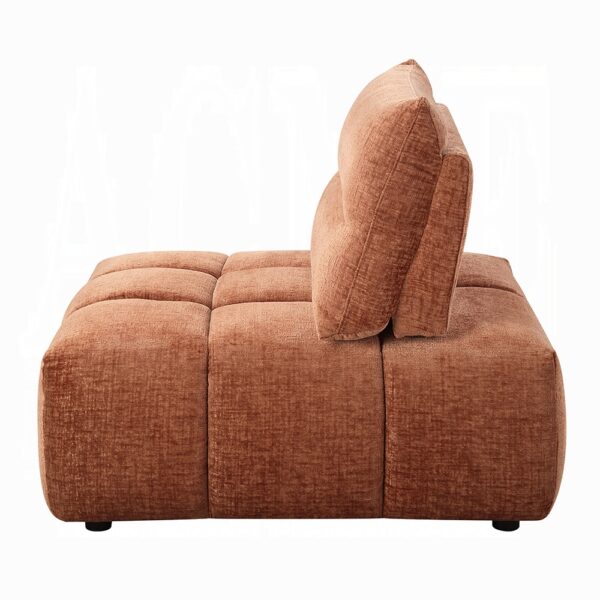 Loanna Moludar – Armless Chair in Coral Red Chenille LV04050 By ACME 9