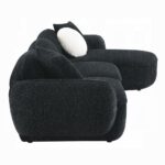 Lucifer Sectional Sofa with 3 Pillows in Black Shimmer Chenille LV03525 By ACME Sectional Sofas Mobilia Cleopatra 16 Lucifer Sectional Sofa with 3 Pillows in Black Shimmer Chenille LV03525 By ACME 16