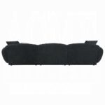 Lucifer Sectional Sofa with 3 Pillows in Black Shimmer Chenille LV03525 By ACME Sectional Sofas Mobilia Cleopatra 17 Lucifer Sectional Sofa with 3 Pillows in Black Shimmer Chenille LV03525 By ACME 17