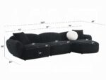 Lucifer Sectional Sofa with 3 Pillows in Black Shimmer Chenille LV03525 By ACME Sectional Sofas Mobilia Cleopatra 18 Lucifer Sectional Sofa with 3 Pillows in Black Shimmer Chenille LV03525 By ACME 18