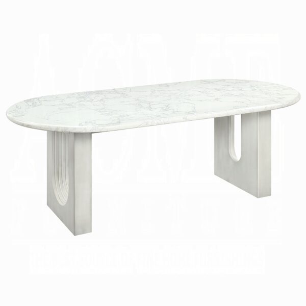 Zayn Dining Table with White Natural Marble Top DN04205 By ACME 9
