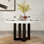 Edwyn Round Dining Table with White Natural Marble Top DN05205 By ACME Luxury Dining Tables Mobilia Cleopatra 11 Edwyn Round Dining Table with White Natural Marble Top DN05205 By ACME 11