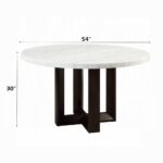 Edwyn Round Dining Table with White Natural Marble Top DN05205 By ACME Luxury Dining Tables Mobilia Cleopatra 12 Edwyn Round Dining Table with White Natural Marble Top DN05205 By ACME 12
