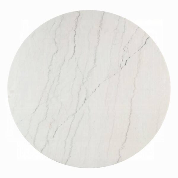 Edwyn Round Dining Table with White Natural Marble Top DN05205 By ACME 9