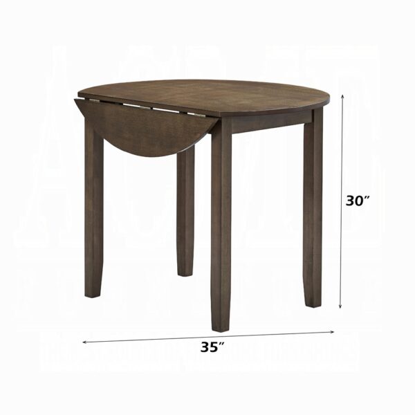 Damica Round Dining Table in Walnut Finish DN04030 By ACME 11