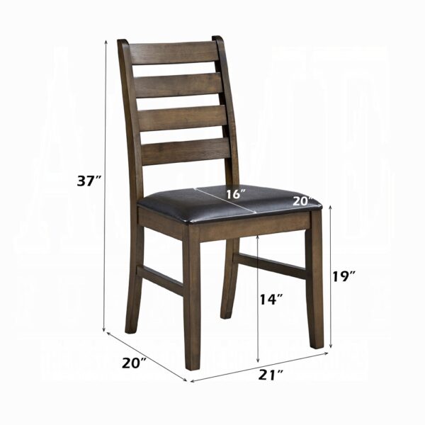 Damica Side Chair in Brown Leather DN04031 By ACME 9