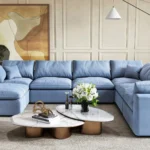 SEC8062BU Blue Ottoman By Artisan Furniture - Image 2