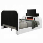 Shelyn Bed with LED, TV Cabinet, Fireplace & Bluetooth By ACME 12