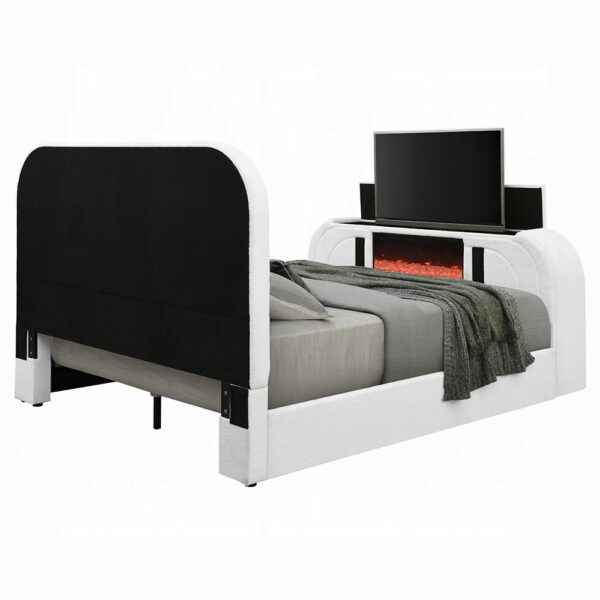 Shelyn Bed with LED, TV Cabinet, Fireplace & Bluetooth By ACME 8
