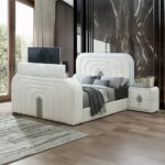 Shelyn Bed with LED, TV Cabinet, Fireplace & Bluetooth By ACME 14