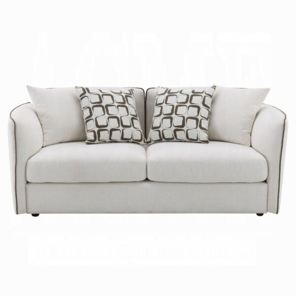 Yolanda Loveseat with 4 Pillows in Beige Chenille LV03606 By ACME 12