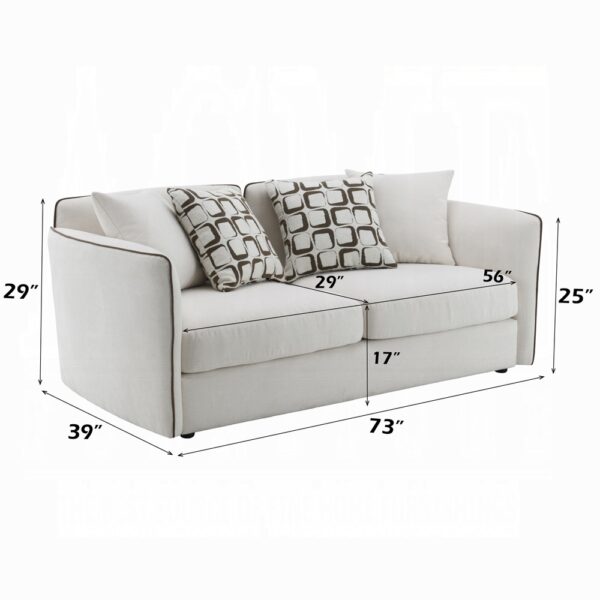 Yolanda Loveseat with 4 Pillows in Beige Chenille LV03606 By ACME 15