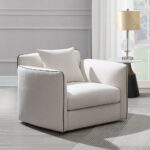 Yolanda Chair with Pillow in Beige Chenille LV03607 By ACME 15
