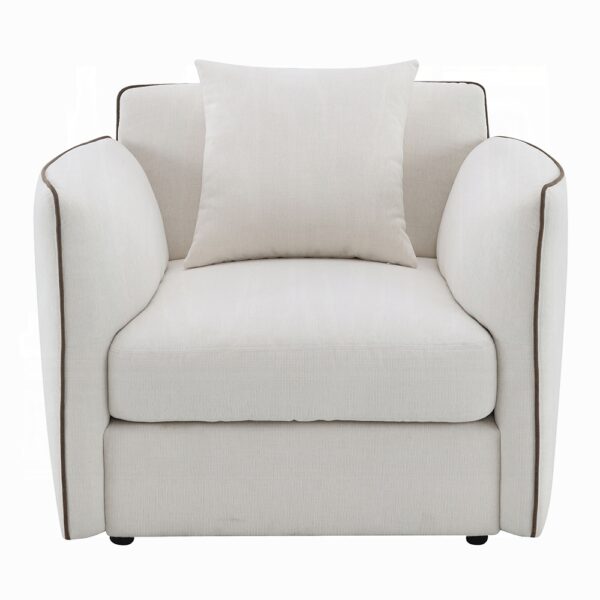 Yolanda Chair with Pillow in Beige Chenille LV03607 By ACME 10