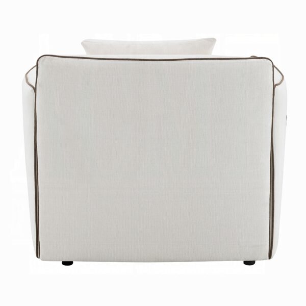 Yolanda Chair with Pillow in Beige Chenille LV03607 By ACME 11