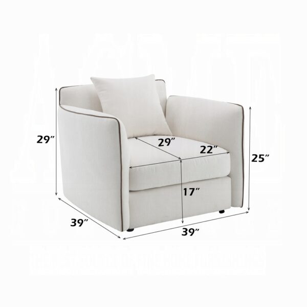 Yolanda Chair with Pillow in Beige Chenille LV03607 By ACME 12