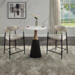 Jaramillo Counter Height Table with Natural Marble Top DN02655 By ACME 14
