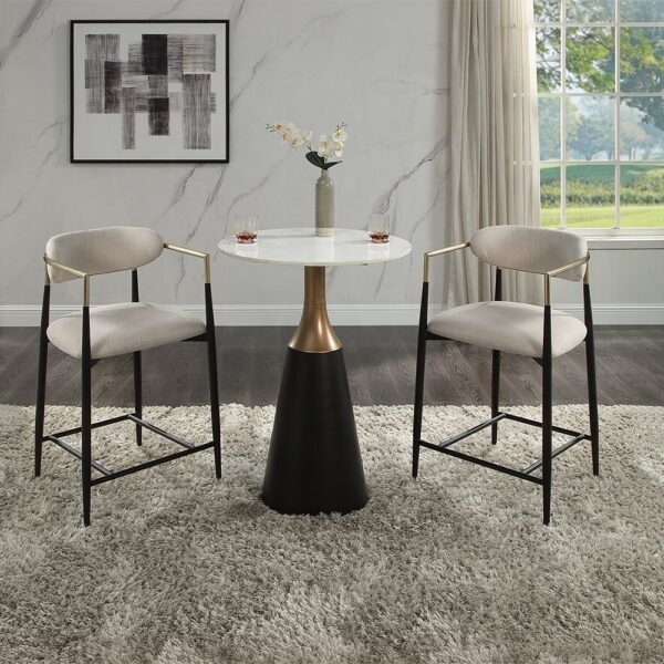 Jaramillo Counter Height Table with Natural Marble Top DN02655 By ACME 10