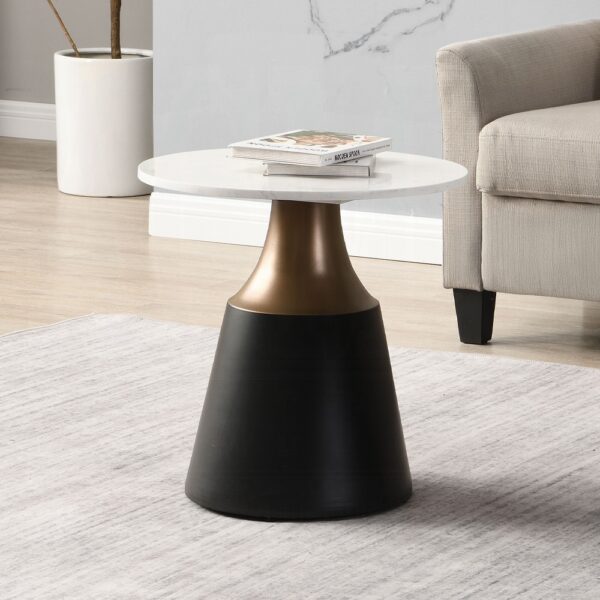 Jaramillo End Table with White Natural Marble Top LV04046 By ACME 7