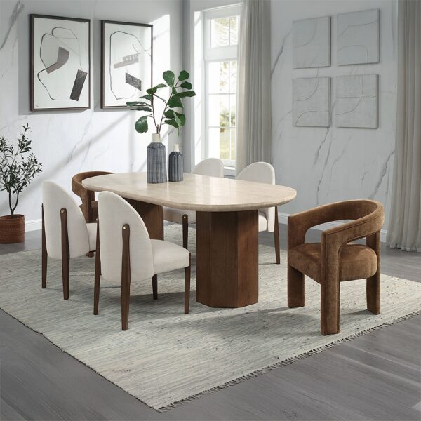 Leonardo Arm Chair in Brown Linen DN04016 By ACME 12