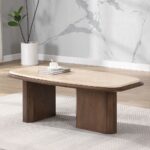 Kasha Coffee Table with Travertine Top LV03325 By ACME 13