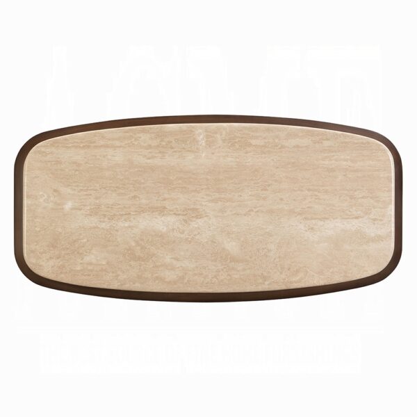Kasha Coffee Table with Travertine Top LV03325 By ACME 9