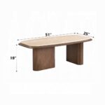 Kasha Coffee Table with Travertine Top LV03325 By ACME 16