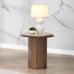 Kasha End Table with Travertine Top LV03326 By ACME 11