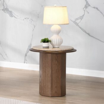 Kasha End Table with Travertine Top LV03326 By ACME