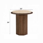 Kasha End Table with Travertine Top LV03326 By ACME 12