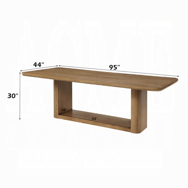 Zoey Rectangular Dining Table in Oak Finish DN04075 By ACME 11