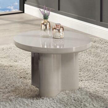 Joane End Table in Light Gray High Gloss Finish LV03746 By ACME