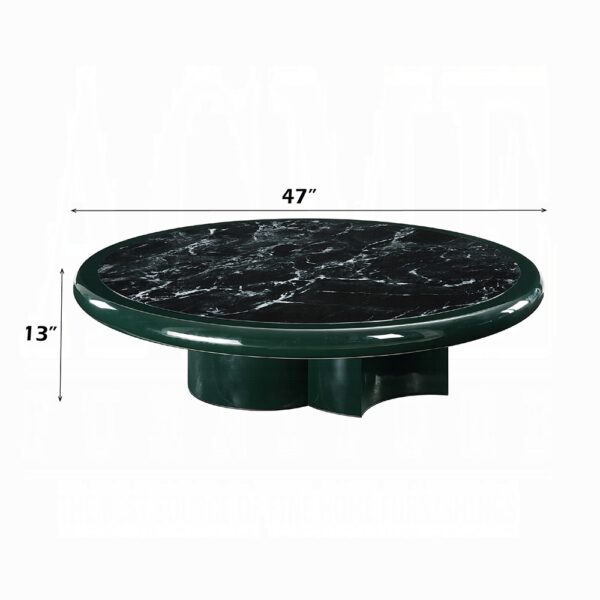 Ronald Coffee Table in Dark Green Marble Top LV03895 By ACME 9