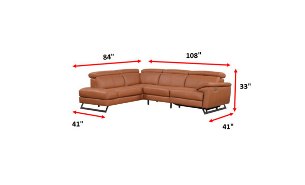 Gea Sectional w/ Recliner Modern Sectional Sofa p13983 By ESF Furniture 14