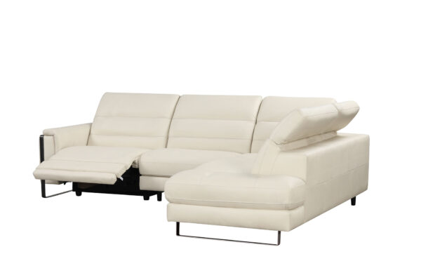 Eminence Sectional w/ Recliner White Modern Sectional Sofa p13982 By ESF Furniture 13