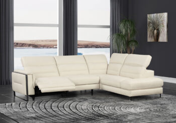 Eminence Sectional w/ Recliner White Modern Sectional Sofa p13982 By ESF Furniture