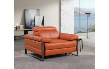 1246 Power Reclining Arm Chair with Power in Leather By Gu Furniture
