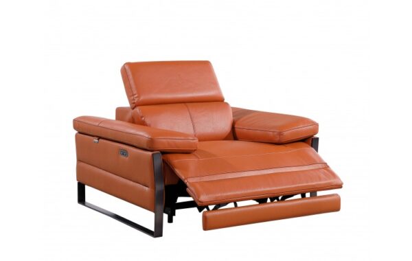 1246 Power Reclining Arm Chair with Power in Leather By Gu Furniture 18