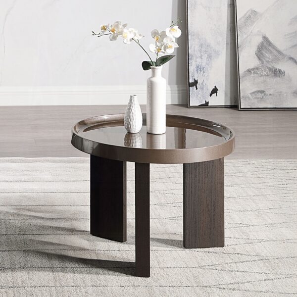 Lakita End Table in Dark Blond High Gloss LV04406 By ACME 7