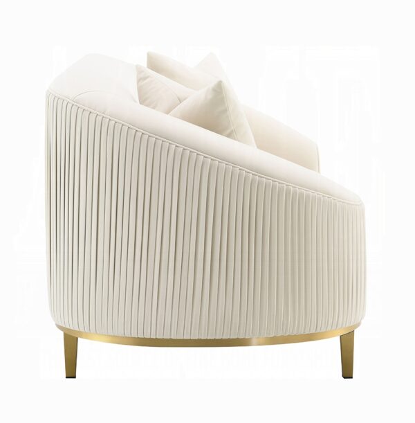 Martina Loveseat with 2 Pillows in Ivory Velvet LV03851 By ACME 10