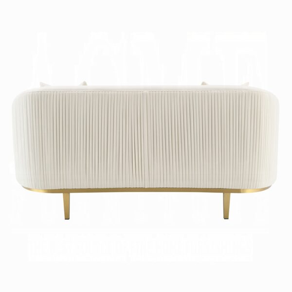 Martina Loveseat with 2 Pillows in Ivory Velvet LV03851 By ACME 11