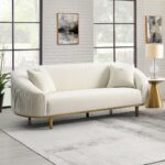 Martina Sofa with 2 Pillows in Ivory Velvet LV03850 By ACME 13