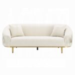 Martina Sofa with 2 Pillows in Ivory Velvet LV03850 By ACME 14