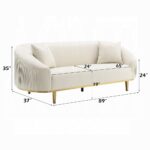 Martina Sofa with 2 Pillows in Ivory Velvet LV03850 By ACME 16
