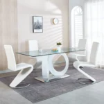 RDT398 Grey Tempered Glass Dining Table By Artisan Furniture Dining Room Furniture Mobilia Cleopatra 13 RDT398 Grey Tempered Glass Dining Table By Artisan Furniture 13