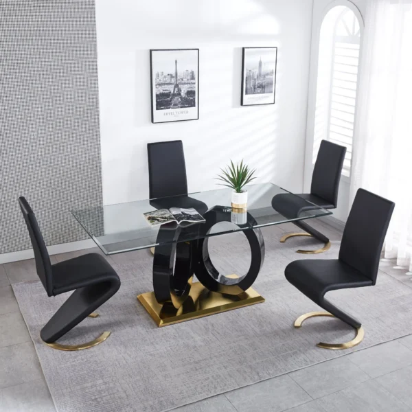RDT398 Grey Tempered Glass Dining Table By Artisan Furniture 10