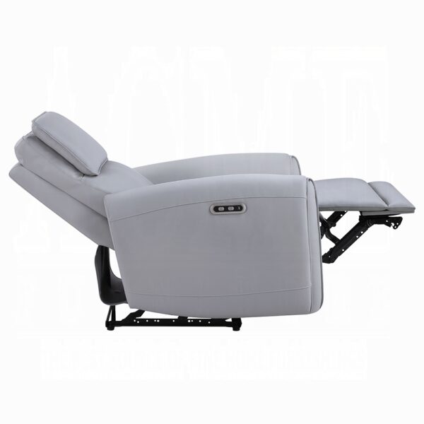 Jeromie Power Motion Recliner with USB Port in Gray Leather LV03337 By ACME 10
