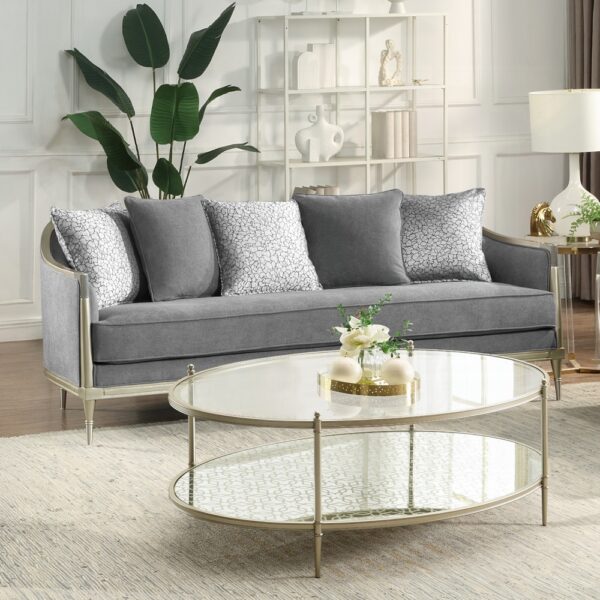 Fernando Sofa with 5 Pillows in Champagne Finish LV04820 By ACME 7