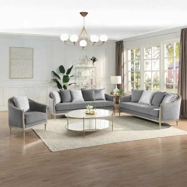 Fernando Loveseat with 4 Pillows in Champagne Finish LV04821 By ACME 12